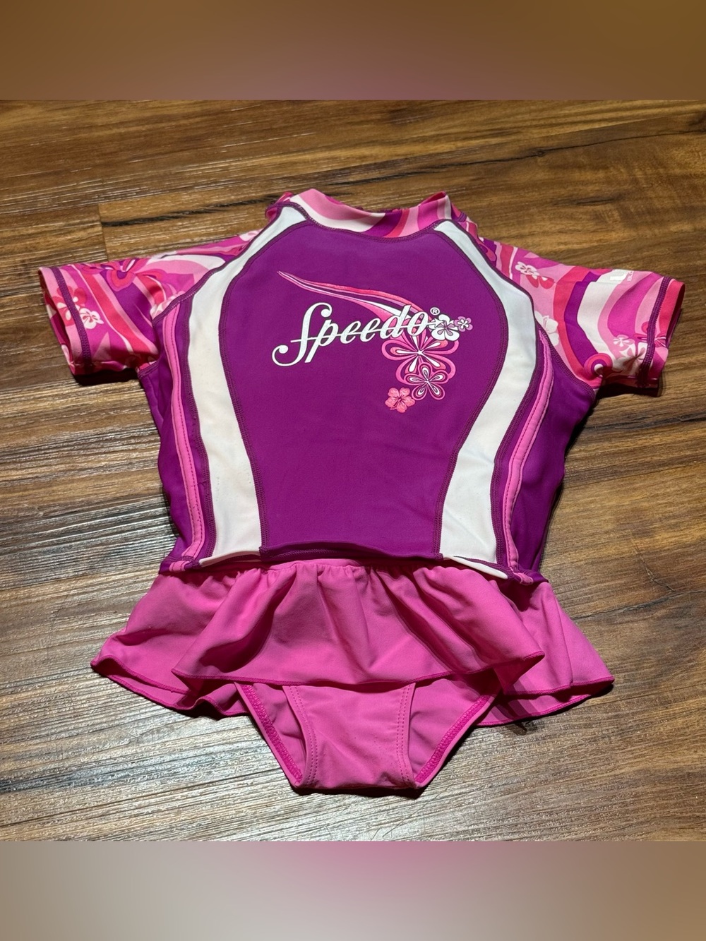 Speedo Girls' UV Flotation Swim Suit - Pink & Purple